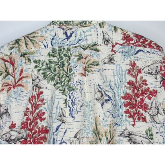 Men's Reyn Spooner 1/4 Button Reverse Print Hawaiian Shirt Sz Large - Picture 4 of 4